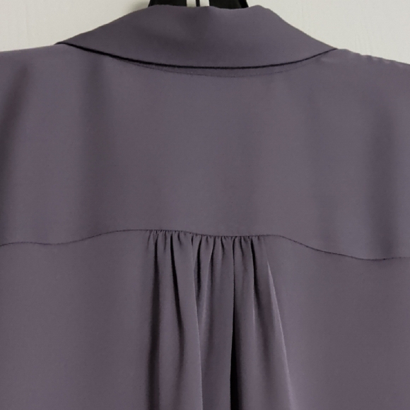 Theory Lavender Button-Front Long Sleeve Blouse - Picture 6 of 6